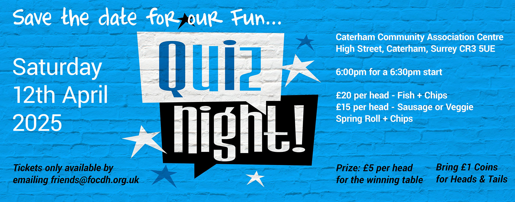 Quiz Night, Saturday 12th April 2025